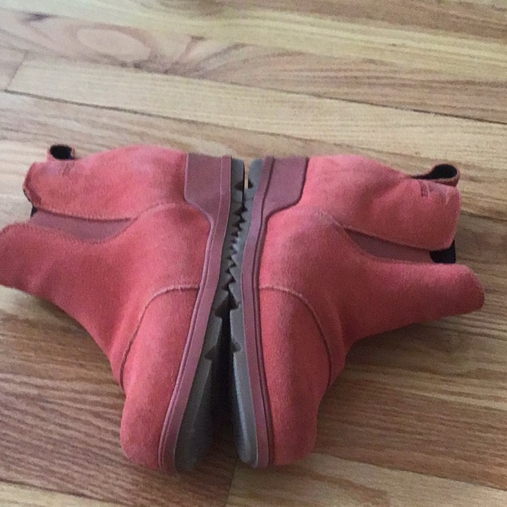Sorel Evie Suede Pull On Bootie 8.5 Coral Pink 8.5 - Picture 4 of 7